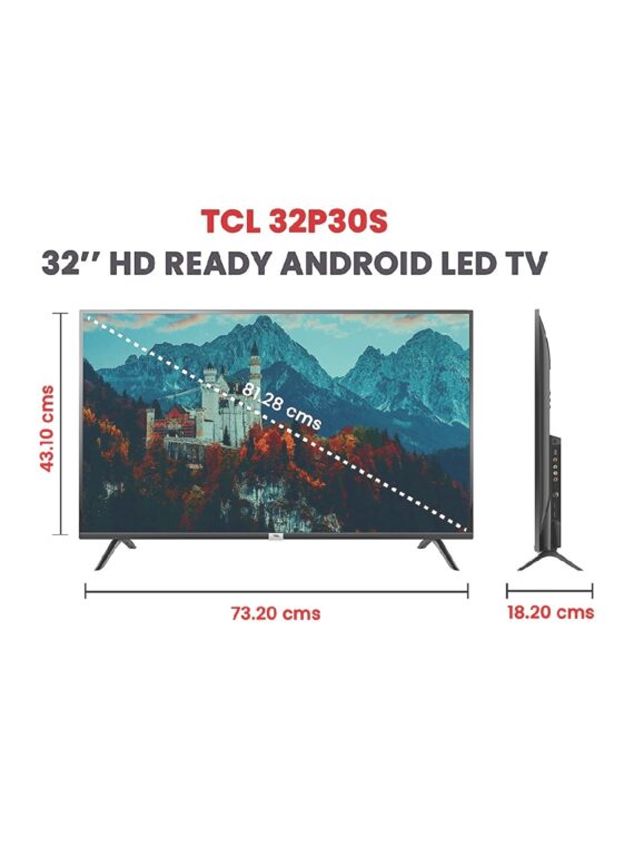 TCL 80 cm (32 inches) HD Ready Certified Android Smart LED TV 32P30S (Black)