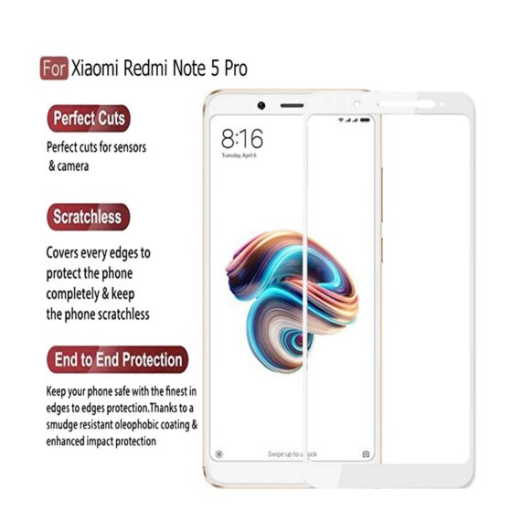 Edge to Edge Tempered Glass Screen Protector for Xiaomi Redmi Note 5 Pro