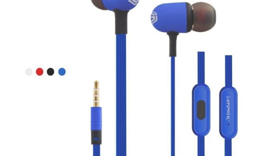i-SPOWER Smart Stereo Headset Flat Tangle-Free Cables with Super Bass Music Universal Supported 3.5MM Hi-Fi Noise-Isolating in-Ear Piston