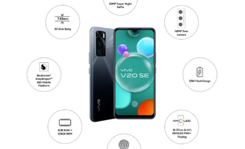 Vivo v20SE (8GB+128GB) 32 MP Super Night Selfie |Aura Screen Light |Stylish Sleek Design |33W FlashCharge |48MP Rear Camera |Qualcomm Snapdragon 665 Mobile Platform