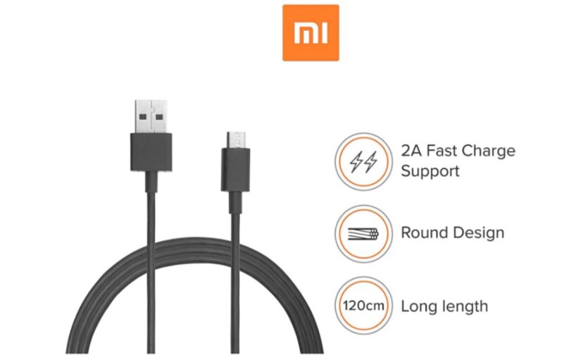 Redmi/Poco/ Mi Micro USB Cable (120cm, USB Type A, Black)