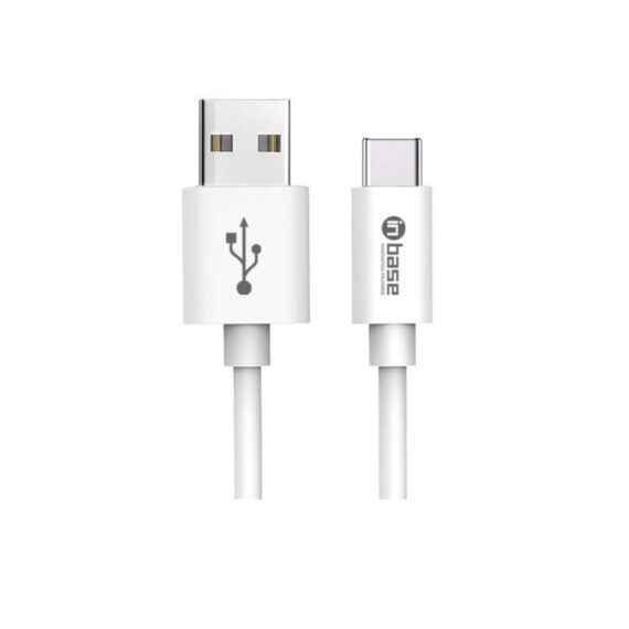 inbase Type C Data/Charging Cables Fast Charging Power Bank Cable for Android Smartphones, Short Small Mini Round Cable, Charge & sync 2.4A (White) Pack of 1 Fast Charging Short Cable for Electronic divices.