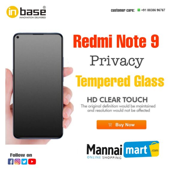 Privacy Tempered Glass for Redmi Note 9 | Matte Screen Protector Full HD Quality Edge to Edge Coverage for redmi note 9