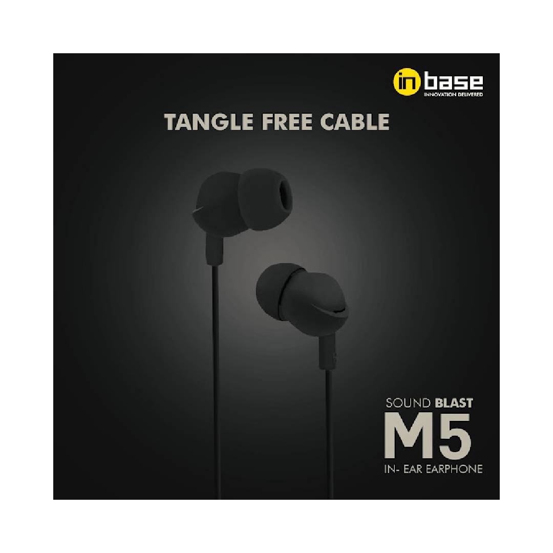 Inbase M5 Wired Headset (Black, In the Ear)
