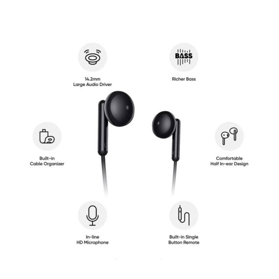 realme Buds Classic Wired Earphones with HD Microphone