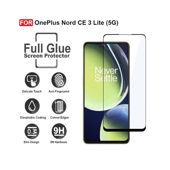 OnePlus Nord CE 3 Lite 5G Tempered Glass Screen Protector, 9H Hardness, Ultra HD,Anti-Scratch, Screen Guard with Edge to Edge Coverage